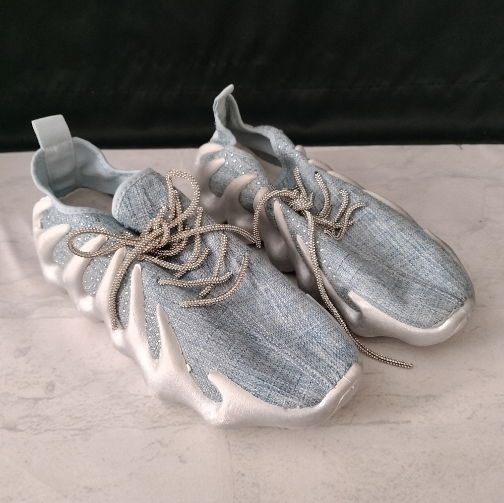 Emma New York Blue Silver Rhinestones Fashion Athletic Sneakers Women's Size 11